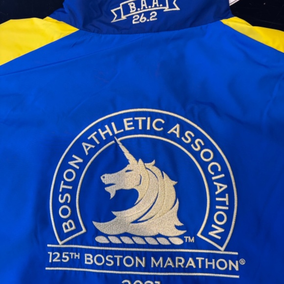 NWT Boston Marathon Jacket Mens XXL 125th Running Windbreaker Adidas 2021 - Picture 4 of 6